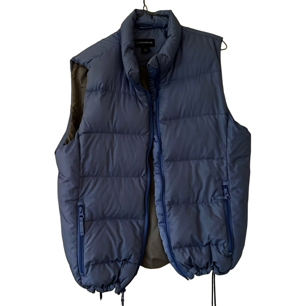 Land’s End Goose Down vest purple girls‎ 10-12 hiking outdoors bonfire fa…